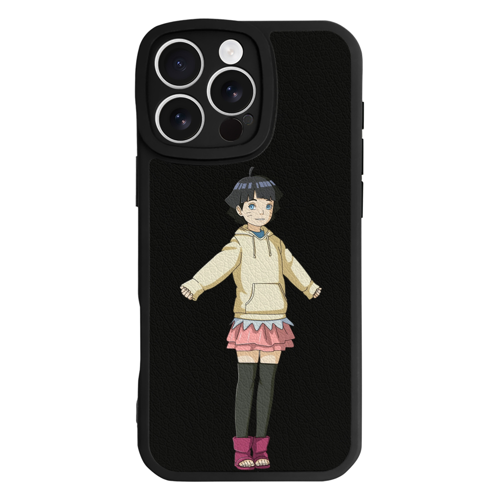 （画像用） NARUTO -ナルト- うずまき ヒマワリ Uzumaki Himawari 【iPhone 16シリーズ対応】シリコンスマホケース（レザー調） 材質：シリコン